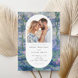 Claude Monet Water Lilies Foto Wedding Einladung<br><div class="desc">Elegante,  moderne Hochzeitseinladung mit Claude Monet Water Lilies Gemälde und Ihrem Foto.</div>