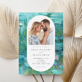 Claude Monet Water Lilies Foto Wedding Einladung