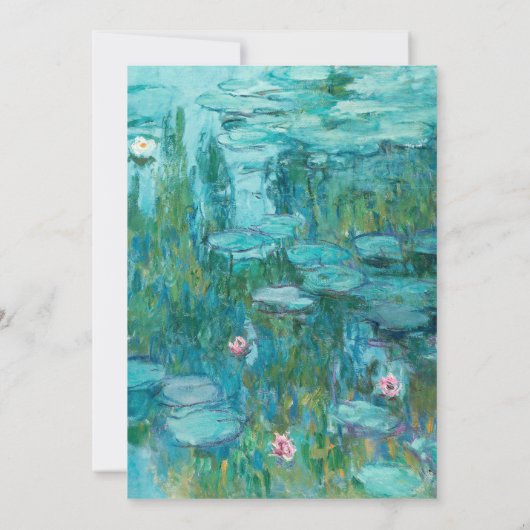 Claude Monet Water Lilies Foto Wedding Einladung (Rückseite)
