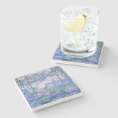 Claude Monet Water Lilies Französische Impressioni Steinuntersetzer (Seitenansicht)