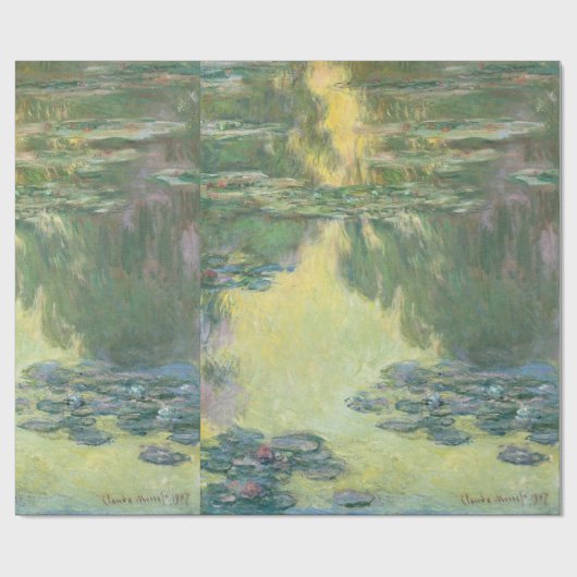 Claude Monet Water Lilies Impressionist Malerei Geschenkpapier (Flach)