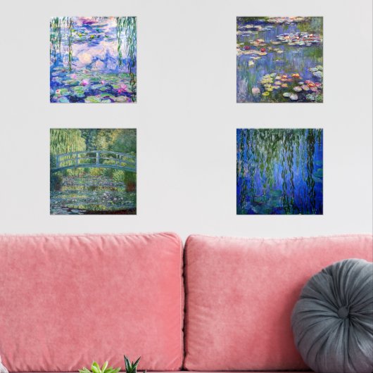 Claude Monet Water Lilies Masterstückauswahl Bilderwand Sets (Wohnzimmer)