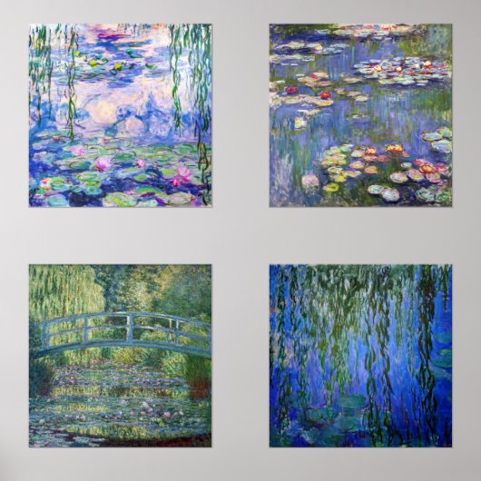 Claude Monet Water Lilies Masterstückauswahl Bilderwand Sets (Vorderseite)