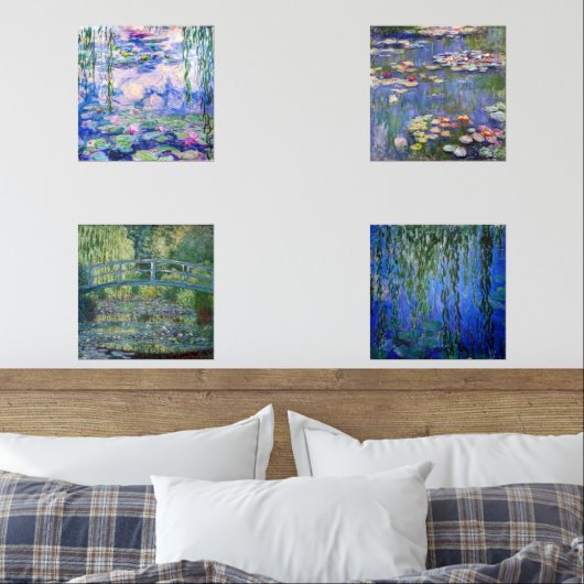 Claude Monet Water Lilies Masterstückauswahl Bilderwand Sets (Schlafzimmer)