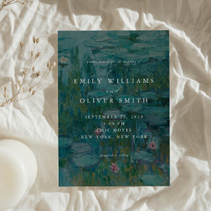 Claude Monet Water Lilies Minimalistisch Hochzeit Einladung