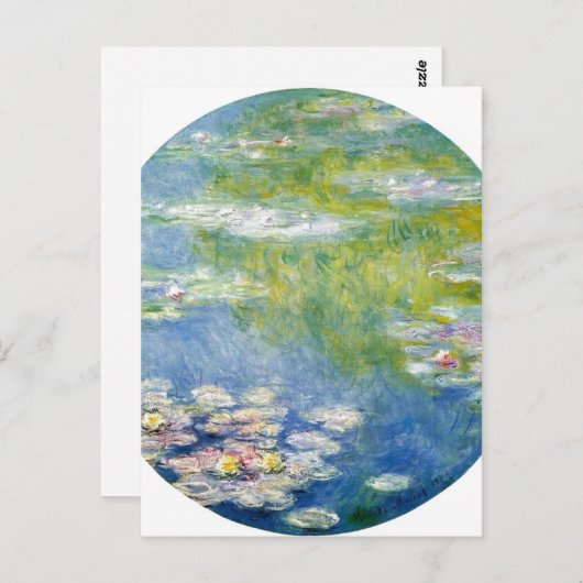 Claude Monet Water-Lilies Nymph?as 1908 Technique Postkarte (Vorne/Hinten)