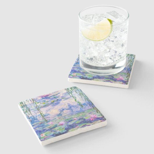 Claude Monet - Water Lilies / Nympheas 1919 Steinuntersetzer (Seitenansicht)