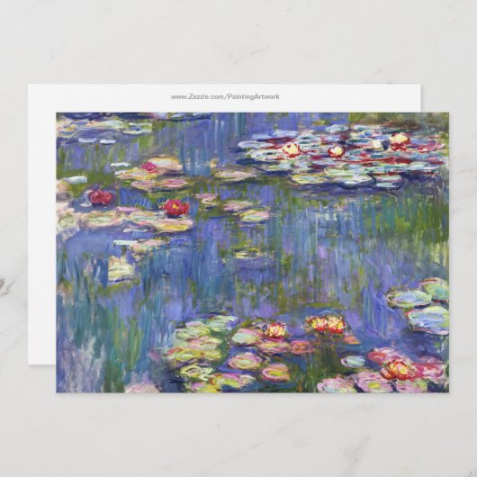 Claude Monet - Water Lilies / Nympheas Einladung (Vorne/Hinten)