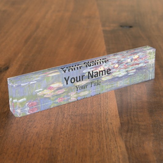 Claude Monet - Water Lilies / Nympheas Namensplakette (Seite)