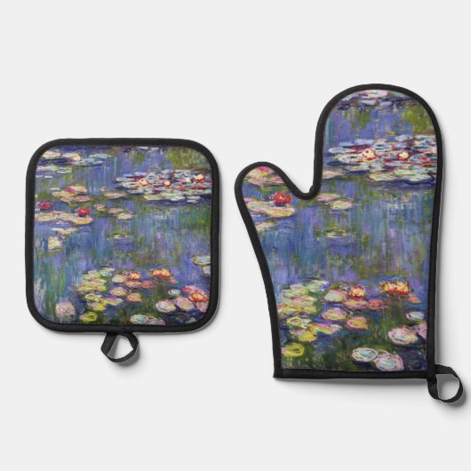 Claude Monet - Water Lilies / Nympheas Ofenhandschuh & Topflappen-Set (Vorderseite)