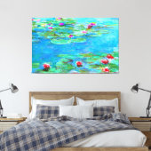 Claude Monet Water Lilies / Nymphéas Ölgemälde Leinwanddruck (Insitu (Schlafzimmer))