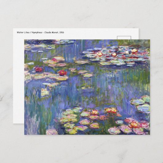 Claude Monet - Water Lilies / Nympheas Postkarte (Vorne/Hinten)