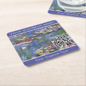 Claude Monet - Water Lilies / Nympheas - QR-Code Rechteckiger Pappuntersetzer (angewinkelt)