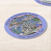 Claude Monet - Water Lilies / Nympheas - QR-Code Runder Pappuntersetzer (Angewinkelt)
