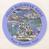 Claude Monet - Water Lilies / Nympheas - QR-Code Runder Pappuntersetzer (Vorderseite)