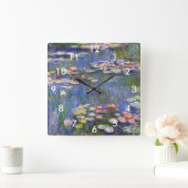 Claude Monet - Water Lilies / Nympheas Quadratische Wanduhr (Zuhause)
