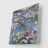 Claude Monet - Water Lilies / Nympheas Quadratische Wanduhr (Winkel)