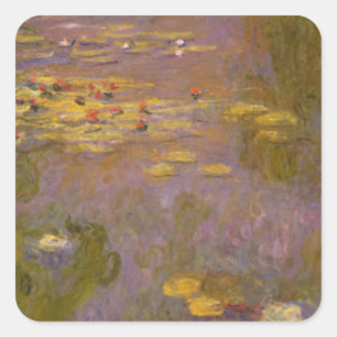 Claude Monet   Water Lilies Nympheas Quadratischer Aufkleber