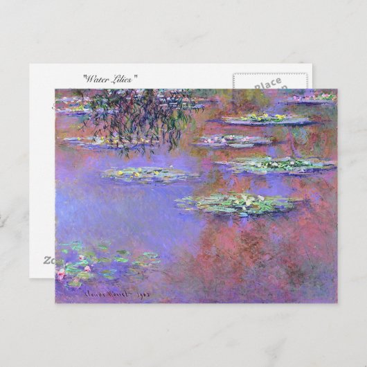 Claude Monet Water Lilies Postkarte (Vorne/Hinten)