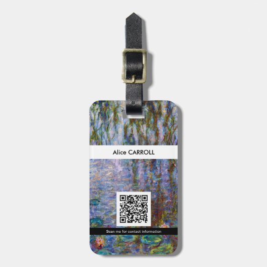 Claude Monet - Water Lilies - QR-Code Gepäckanhänger (Vorderseite vertikal)