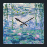 CLAUDE MONET - Water lilies Quadratische Wanduhr<br><div class="desc">CLAUDE MONET - Water lilies
Oil on canvas; reproduction</div>