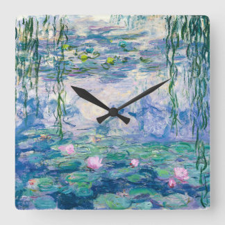 CLAUDE MONET - Water lilies Quadratische Wanduhr
