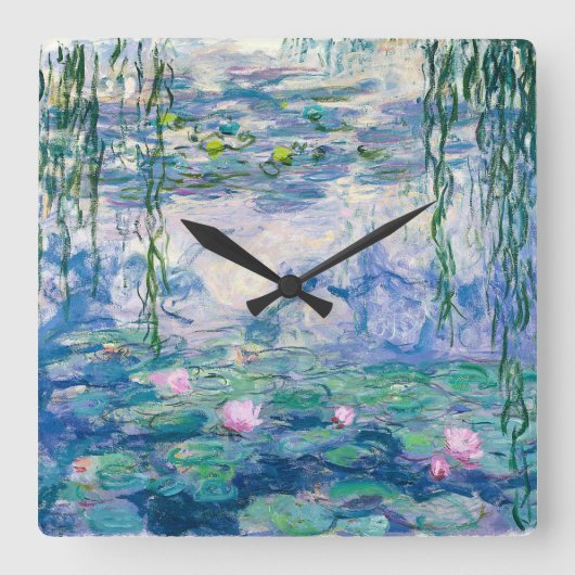 CLAUDE MONET - Water lilies Quadratische Wanduhr (Vorderseite)