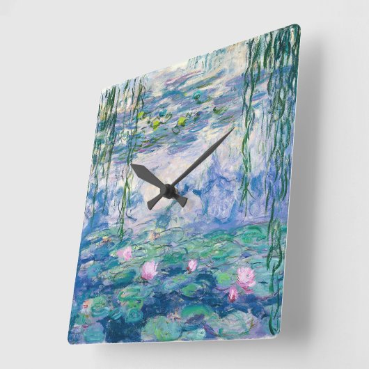 CLAUDE MONET - Water lilies Quadratische Wanduhr (Winkel)