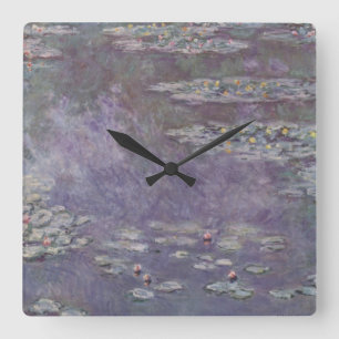 Claude Monet - Water Lilies Quadratische Wanduhr