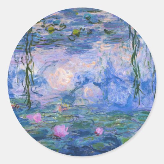 Claude Monet - Water Lilies Runder Aufkleber (Vorderseite)