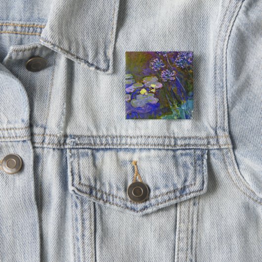 Claude Monet Water Lilies und Agapanthus Button (Beispiel)