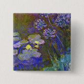 Claude Monet Water Lilies und Agapanthus Button (Vorderseite)