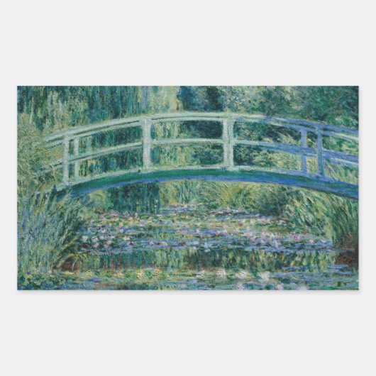 Claude Monet - Water Lilies und Japanische Brücke Rechteckiger Aufkleber (Vorderseite)