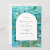 Claude Monet Water Lilies Wedding Einladung (Vorderseite)