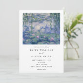 Claude Monet Water Lilies Wedding Einladung (Stehend Vorderseite)