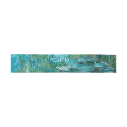 Claude Monet Water Lilies Wedding Einladungsbanderole (Flach)