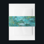 Claude Monet Water Lilies Wedding Einladungsbanderole<br><div class="desc">Elegante Hochzeitseinladung Bauchband mit klassischem Water Lilies Gemälde von Claude Monet</div>