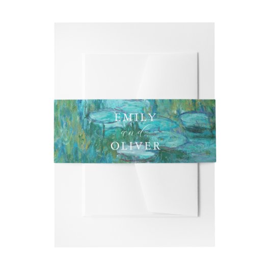 Claude Monet Water Lilies Wedding Einladungsbanderole (Vorderseite Beispiel)