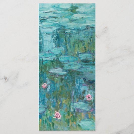 Claude Monet Water Lilies Wedding Menükarte (Rückseite)