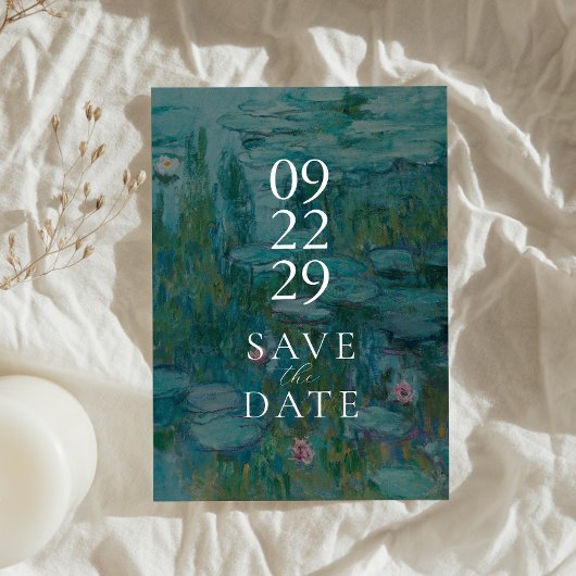 Claude Monet Water Lilies Wedding rettet das Datum Save The Date