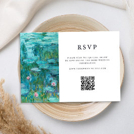 Claude Monet Water Lilies Wedding RSVP Karte