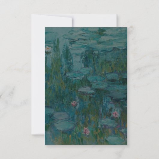 Claude Monet Water Lilies Wedding RSVP Karte (Rückseite)