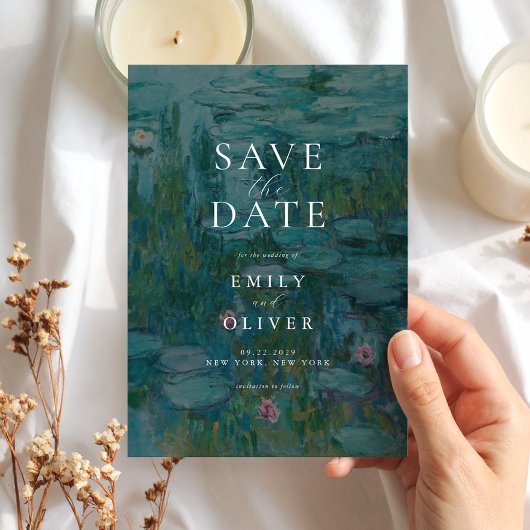 Claude Monet Water Lilies Wedding Save The Date