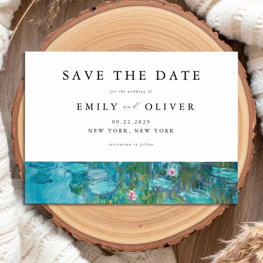 Claude Monet Water Lilies Wedding Save The Date