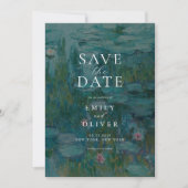 Claude Monet Water Lilies Wedding Save The Date (Vorderseite)