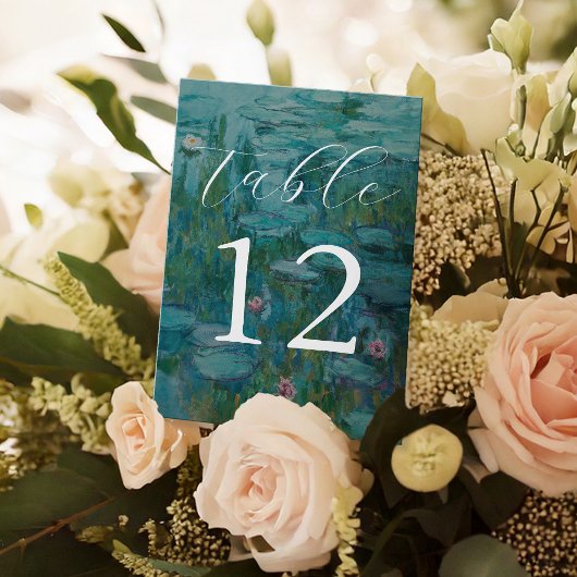 Claude Monet Water Lilies Wedding Tischnummer