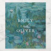 Claude Monet Water Lilies Wedding Weinetikett (Einzelnes Label)