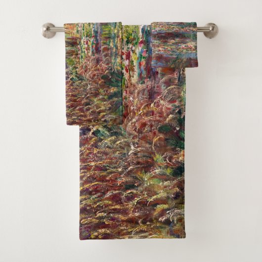 Claude Monet - Water Lily Pond, Pink Harmony Badhandtuch Set (Insitu)