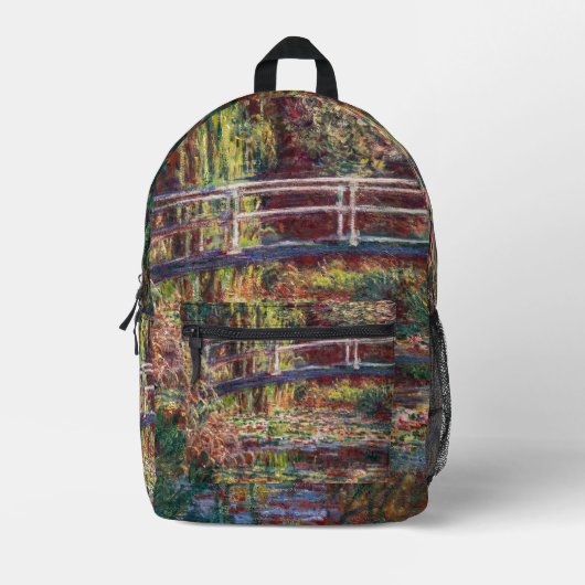 Claude Monet - Water Lily Pond, Pink Harmony Bedruckter Rucksack (Vorderseite)