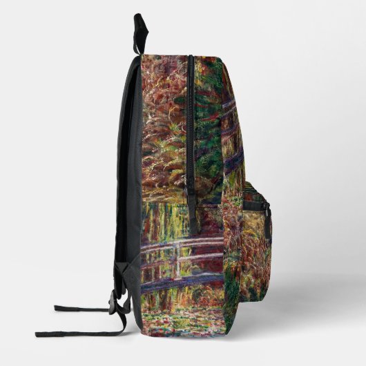 Claude Monet - Water Lily Pond, Pink Harmony Bedruckter Rucksack (Links)